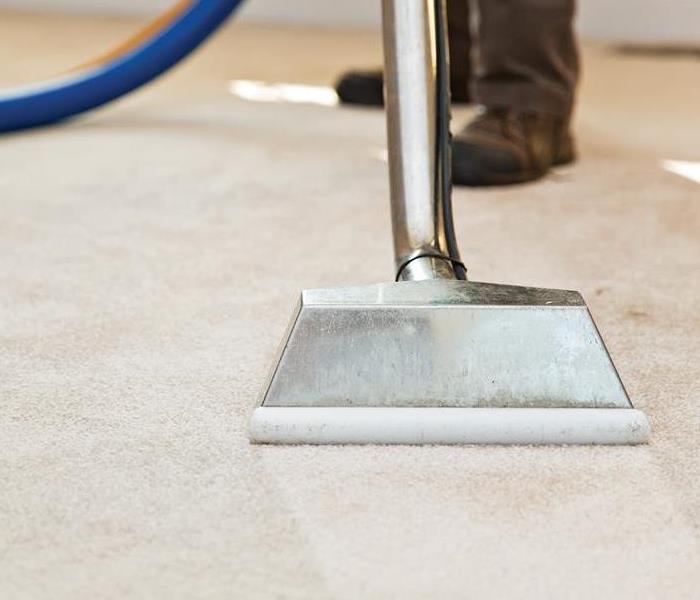Cleaning carpets with a hot water extractor.